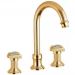 Смеситель на раковину Cezares (Цезарис) на три отверстия, высокий, с донным клапаном, золото, ручки Swarovski OLIMP-BLS2-A-03/24-Sw