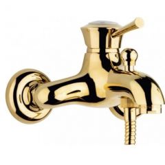 Смеситель для ванны и душа Cezares (Цезарис) однорычажный, исполнение золото 24 карат GIUBILEO-VM-03/24