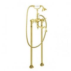 Напольный Смеситель для ванны Cezares (Цезарис) с поворотным изливом и ручным душем, Золото, ручка ручного душа Золото LORD-VDP2-03/24-M