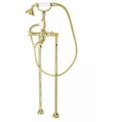 Напольный Смеситель для ванны Cezares (Цезарис) с ручным душем, Золото, ручка ручного душа Золото LORD-VDP-03/24-M