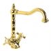 Смеситель для раковины Cezares (Цезарис) с донным клапаном золото, ручки золото LORD-LS2-03/24