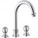 Смеситель для раковины Cezares (Цезарис) на три отверстия, высокий с донным клапаном, исполнение хром, ручки Шар APHRODITE-BLS2-A-01-M