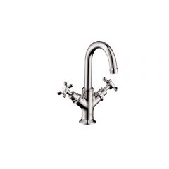 Смеситель для маленькой раковины Hansgrohe Axor Montreux 160 с двумя рукоятками со сливным гарнитуром 16505000 хром