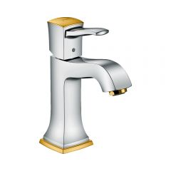 Смеситель для раковины Hansgrohe Metropol Classic 110 со сливным гарнитуром 31300090 хром золото