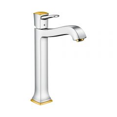 Смеситель для раковины Hansgrohe Metropol Classic 260 со сливным гарнитуром для раковин в форме таза 31303090 хром золото