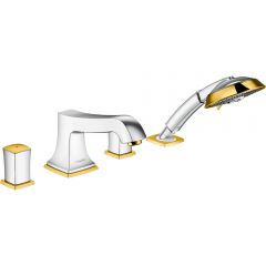 Смеситель для ванны Hansgrohe (Хансгрое) Metropol Classic на 4 отверстия 31315090 хром золото