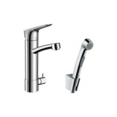 Смеситель для раковины Hansgrohe Logis с гигиеническим душем и запорным клапаном 31515000 хром