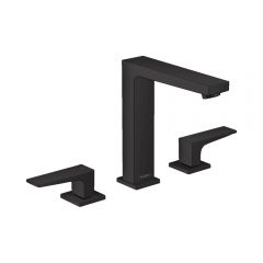 Смеситель для раковины Hansgrohe Metropol 160 на 3 отверстия с рычаговыми рукоятками со сливным клапаном Push-Open 32515670 черный матовый