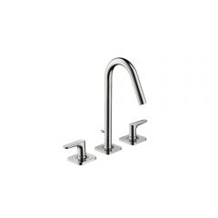 Смеситель для раковины Hansgrohe Axor Citterio M на 3 отверстия 160 с рычаговыми рукоятками с отдельными розетками со сливным гарнитуром 34133000 хром