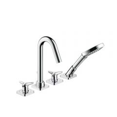 Смеситель на край ванны Hansgrohe (Хансгрое) Axor Citterio M с рукоятками в форме звезд и розетками 34446000 хром