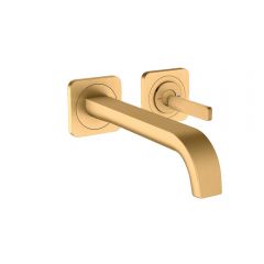 Смеситель для раковины Hansgrohe Axor Citterio E 221 мм с отдельными розетками настенный 36106950 матовая латунь