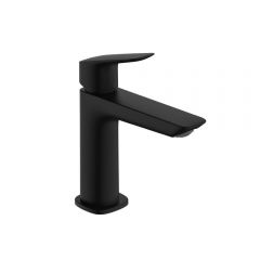 Смеситель для раковины Hansgrohe Logis однорычажный 110 Fine со сливным гарнитуром 71251670 черный матовый