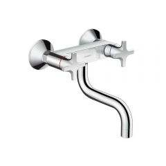 Смеситель для кухни Hansgrohe Logis M32 с двумя рукоятками настенный с низким изливом 1jet 71287000 хром