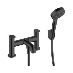 Смеситель на край ванны Hansgrohe Vernis Blend на 2 отверстия и ручной душ Vernis Blend Vario 71461670 черный матовый