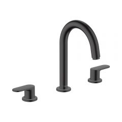 Смеситель для раковины Hansgrohe Vernis Blend на 3 отверстия со сливным гарнитуром 71553670 черный матовый