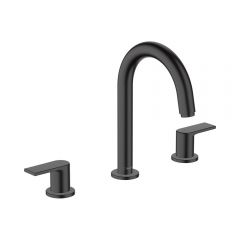 Смеситель для раковины Hansgrohe Vernis Shape на 3 отверстия со сливным гарнитуром 71563670 матовый черный