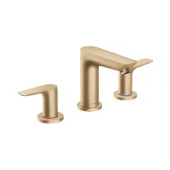 Смеситель для раковины Hansgrohe Talis E на 3 отверстия со сливным гарнитуром 71733140 шлифованная бронза