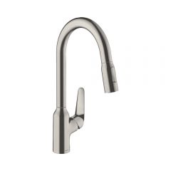 Смеситель для кухни Hansgrohe Focus M42 однорычажный 220 с вытяжным душем 2jet 71800800 сталь
