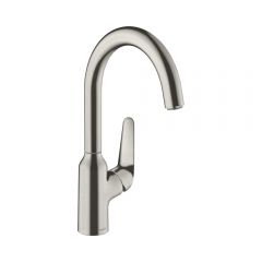 Смеситель для кухни Hansgrohe Focus M42 однорычажный 220 1jet 71802800 сталь