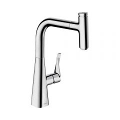 Смеситель для кухни Hansgrohe Metris Select M71 однорычажный 240 с вытяжным изливом 1jet sBox 73802000 хром