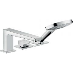 Смеситель на край ванны Hansgrohe Metropol на 3 отверстия с рукояткой-петлей 74550000 хром