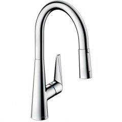 Смеситель Hansgrohe Kitchen для кухни на 1 отверстие, поворотный излив: 21.3 см с вытяжным душем, 2jеt, h: 18.5 см, цвет: хром 73851000