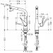 Смеситель Hansgrohe Metris для кухни на 1 отверстие, поворотный и выдвижной излив, цвет: хром 14821000
