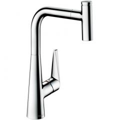 Смеситель Hansgrohe Talis Select S для кухни, с выдвижным душем, Цвет: сталь 72821800