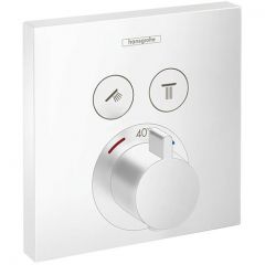 Термостат Hansgrohe ShowerSelect для душа, 2 источника, внешняя часть, цвет: белый матовый 15763700