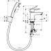 Смеситель для раковины Hansgrohe (Хансгрое) Talis E со сливным гарнитуром и гигиеническим душем 71729000, хром