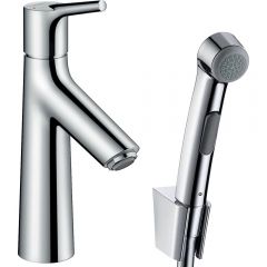 Смеситель для раковины Hansgrohe Talis S со сливным клапаном Push-Open и гигиеническим душем 72290000, хром