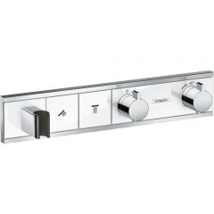 Термостат для душа Hansgrohe RainSelect скрытого монтажа на 2 потребителя 15355400, внешняя часть, белый/хром