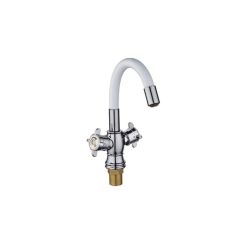 Смеситель для кухни Potato (Потато) P10325-7B, белый, хром