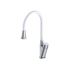 Смеситель для кухни Diadonna (Диадона) D174-41 хром,белый