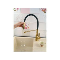 Смеситель для кухни Diadonna (Диадона) D60-0003G матовое золото,чёрный