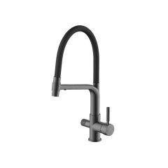 Смеситель для кухни Diadonna (Диадона) D49-19028QH под фильтр, серый графит,чёрный
