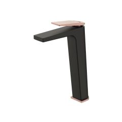 Смеситель для раковины Diadonna (Диадона) D169-13BL чёрный,розовое золото