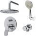 Набор для ванной Am.Pm (Ам.Пм) X-Joy (смеситель для ванны/душа, держатель верхнего душа, душевой набор) верхний душ 220 мм, держатель хром, FB85A1RH20