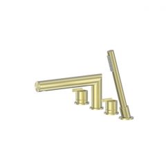 Смеситель Abber (Аббер) Perfekte 316 AF8A13BG на борт ванны с лейкой, золото брашированное