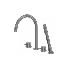 Смеситель Abber (Аббер) Wasser Kreis 316 AF8113BGG на борт ванны, оружейная сталь брашированная