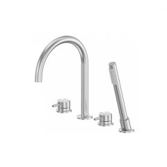Смеситель Abber (Аббер) Wasser Kreis 316 AF8113BST на борт ванны, сталь брашированная