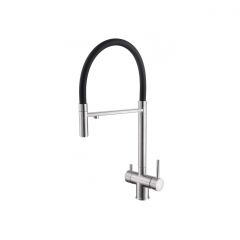 Смеситель Abber (Аббер) Wasser Kreis AF81141 для кухни с подключением фильтра и выдвижной лейкой, хром