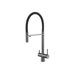 Смеситель Abber (Аббер) Wasser Kreis AF81141NG для кухни с подключением фильтра и выдвижной лейкой, никель