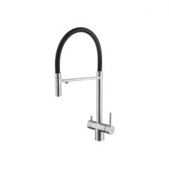 Смеситель Abber (Аббер) Wasser Kreis AF81141SP для кухни с подключением фильтра и выдвижной лейкой, сатин