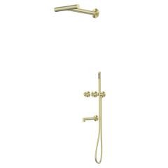 Душевая система Abber (Аббер) Perfekte 316 AF8A50BG скрытого монтажа с изливом, золото брашированное
