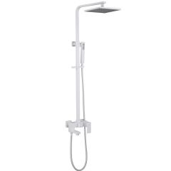 Душевая стойка Abber (Аббер) Daheim AF8216WL с изливом, белая матовая