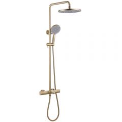 Душевая стойка Abber (Аббер) Thermostat AF8516GL с термостатом и изливом, золото матовое