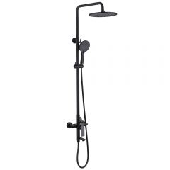 Душевая стойка Abber (Аббер) Weiss Insel AF8016NB с изливом, черная матовая