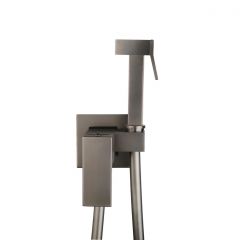 Смеситель для биде встраиваемый RoxenBath (РоксенБаз) Caspia 500960-GM с гигиеническим душем, оружейная сталь