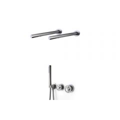 Душевой комплект Bronze de Luxe (Бронз Де Люкс) Liberty встраиваемый (душ 3 форсунки 2 шт) 5011GG-F, графит